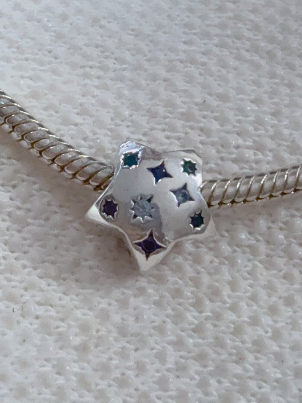 Sparkling Star Charm Silver Charm For Pandora Bracelet
